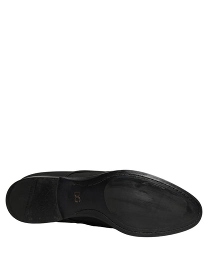 Dolce & Gabbana Black Suede Lace Up Derby Dress Formal Shoes