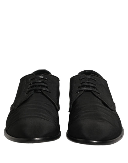 Dolce & Gabbana Black Suede Lace Up Derby Dress Formal Shoes