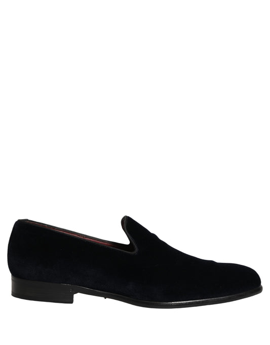 Dolce & Gabbana Black Suede Formal Slip On Men Loafers Shoes
