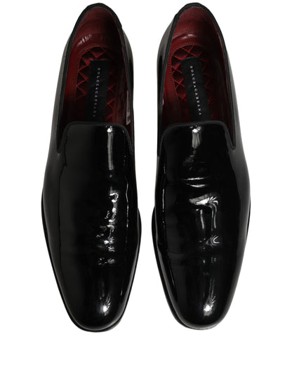 Dolce & Gabbana Black Patent Leather Men Dress Loafers Shoes