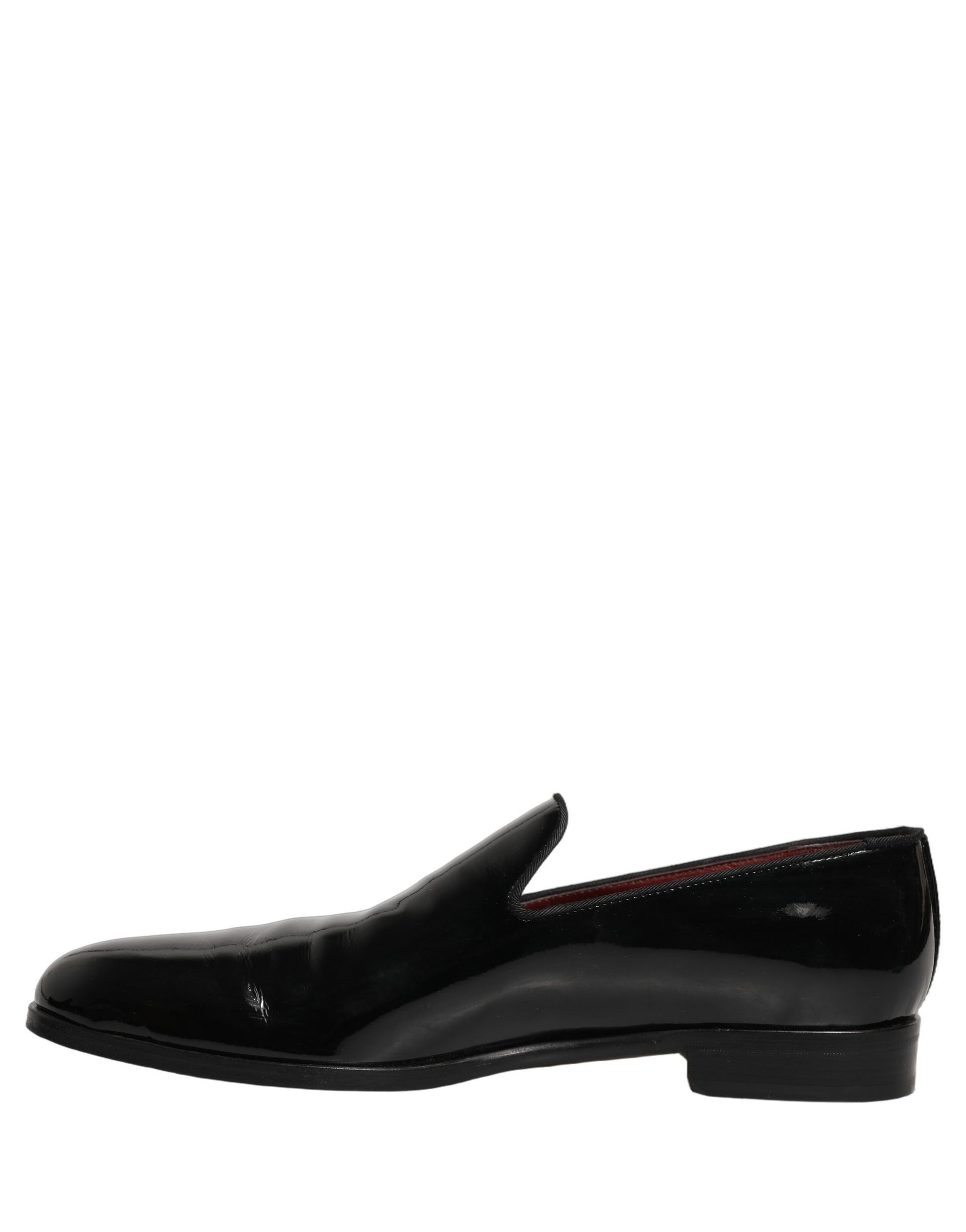 Dolce & Gabbana Black Patent Leather Men Dress Loafers Shoes