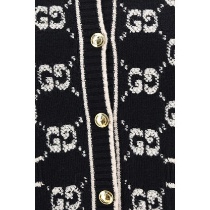 Gucci Black Wool Oves Aries Cardigan