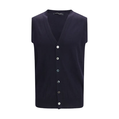 Aragona Cashmere Blue Wool Oves Aries Sleeveles Sweater