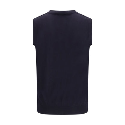 Aragona Cashmere Blue Wool Oves Aries Sleeveles Sweater