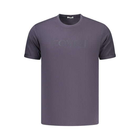 Coveri Moving Blue Cotton Men's T-Shirt