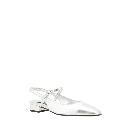 Carel Paris Silver Calf Leather Bos Taurus Platform Loafers