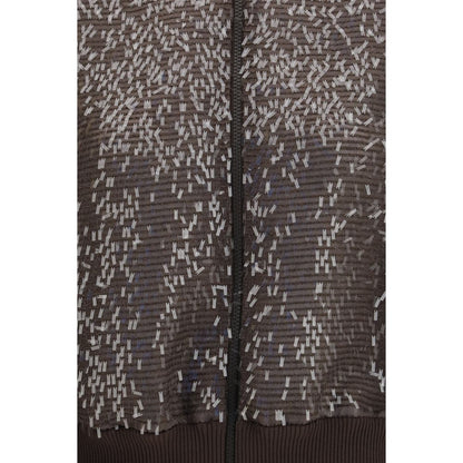 Brunello Cucinelli Brown Silk Bomber