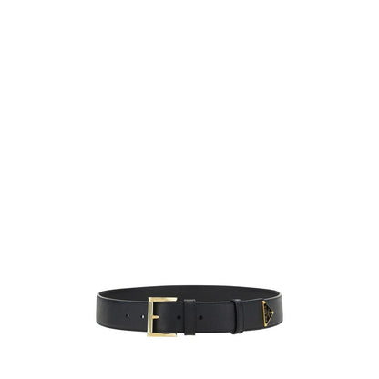 Prada Black Calf Leather Bos Taurus Regular Belt