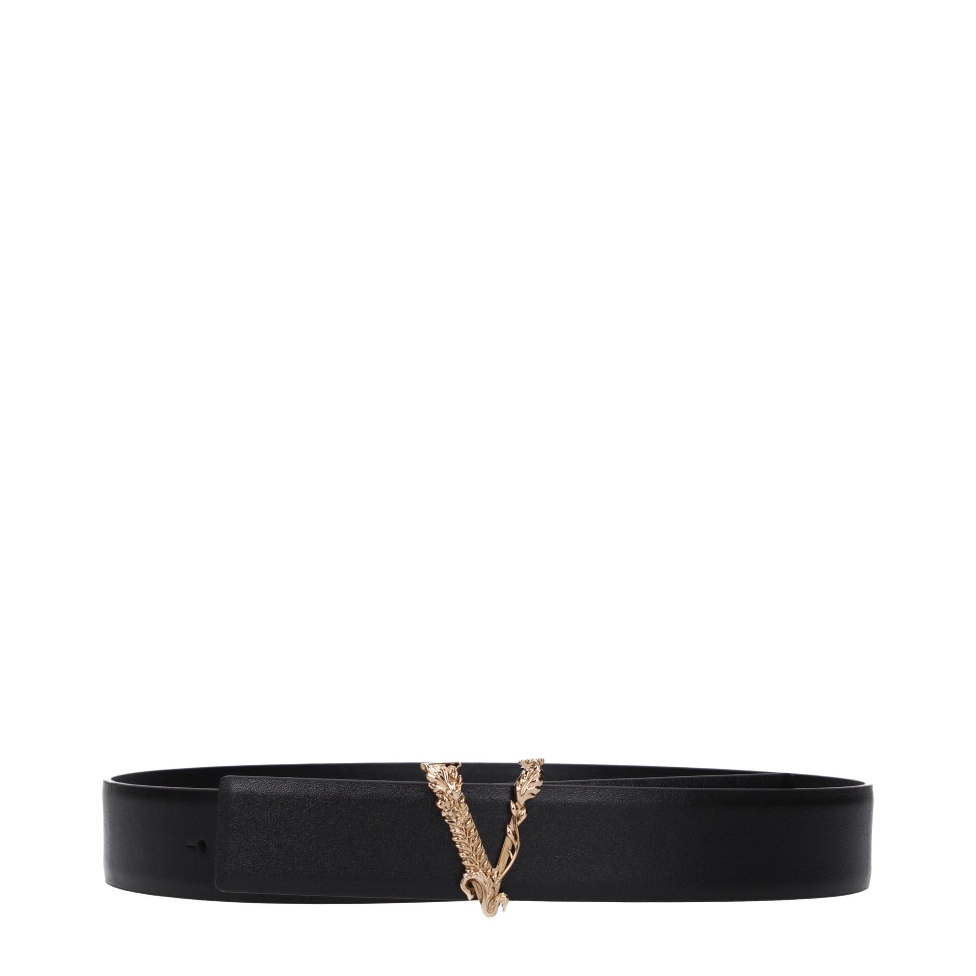 Versace Black Leather Regular Belt