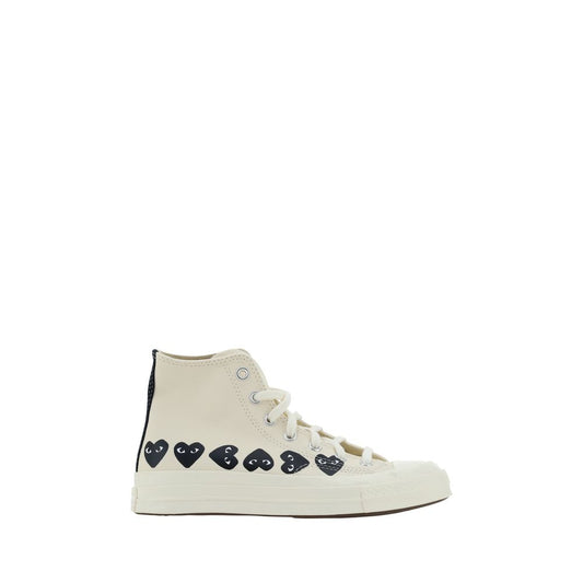 Comme Des Garçons Play x Converse White Rubber High Top Sneakers