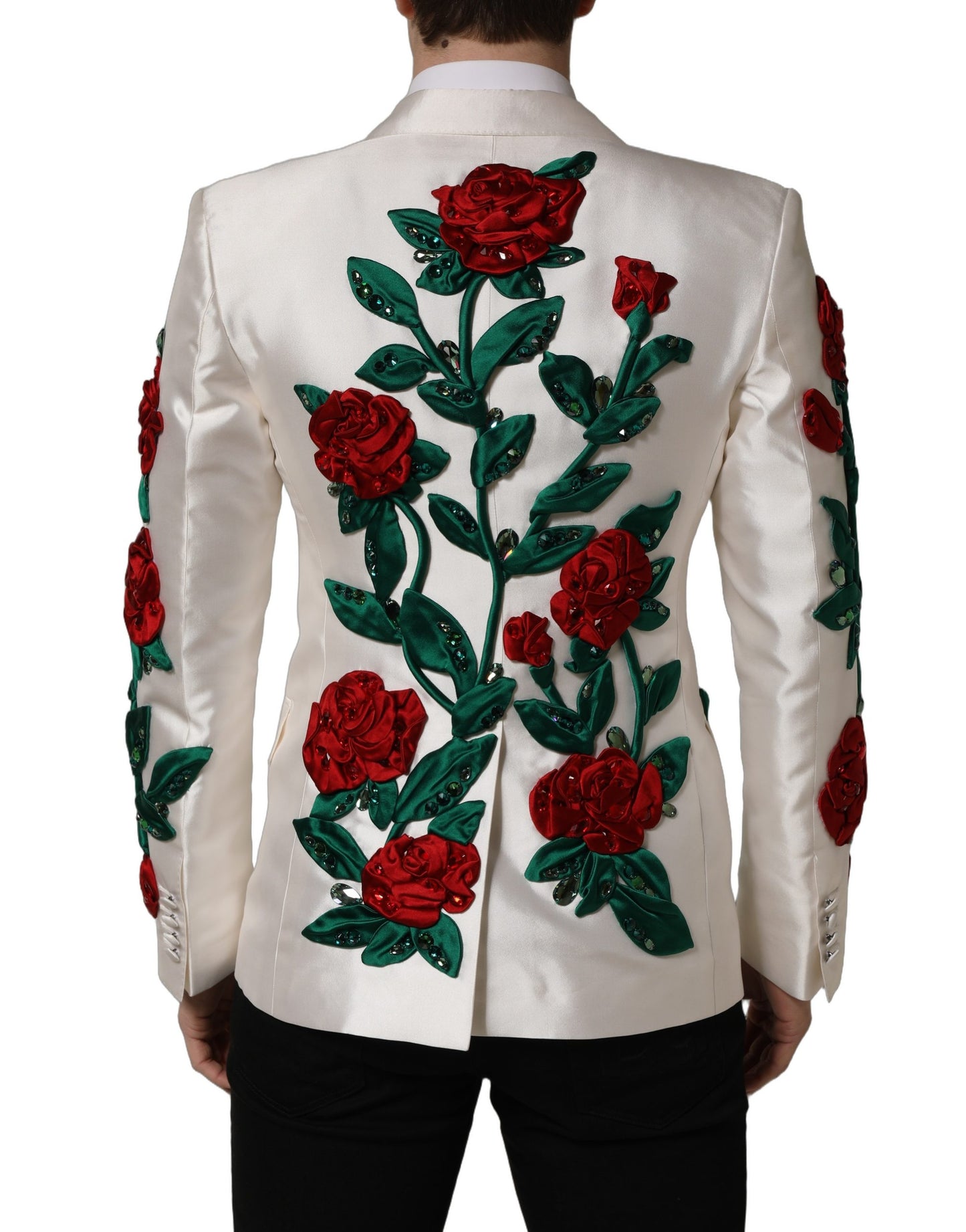 Dolce & Gabbana White Floral SICILIA Double Breasted Jacket