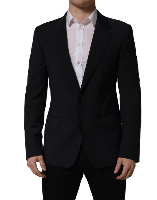 Dolce & Gabbana Black Wool Single Breasted Men Blazer Jacket