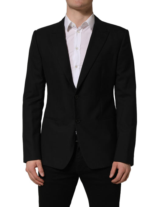 Dolce & Gabbana Black Wool Single Breasted Blazer Jacket