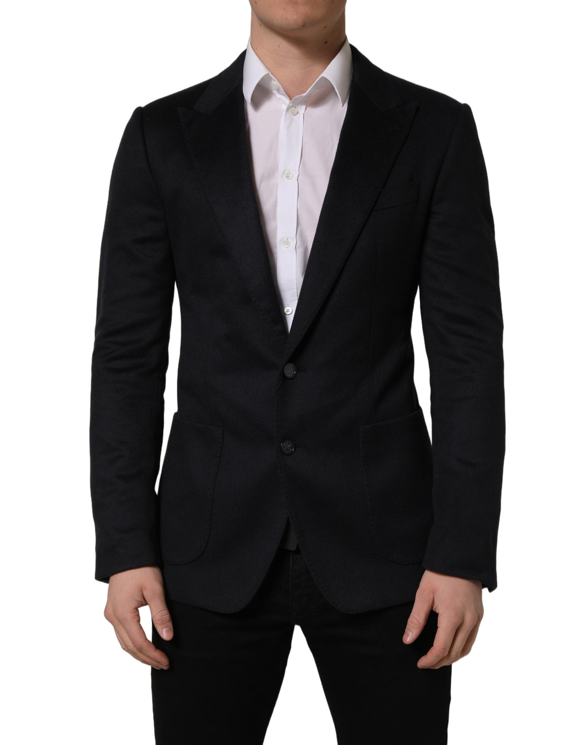 Dolce & Gabbana Black Cashmere Single Breasted Blazer Jacket