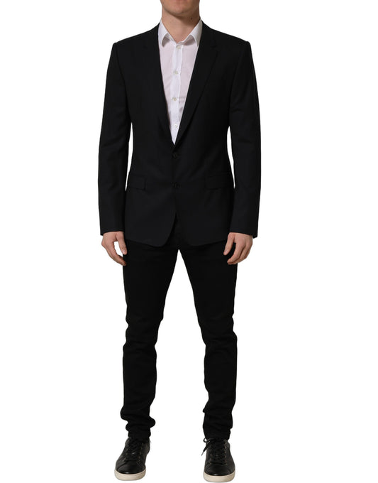 Dolce & Gabbana Black Wool Single Breasted Blazer Jacket