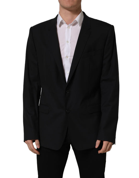 Dolce & Gabbana Black Wool Single Breasted Blazer Jacket
