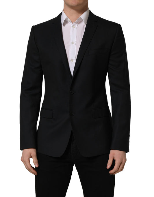 Dolce & Gabbana Black Wool Single Breasted Blazer Jacket