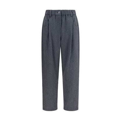 Brunello Cucinelli Gray Wool Oves Aries Casual Pants