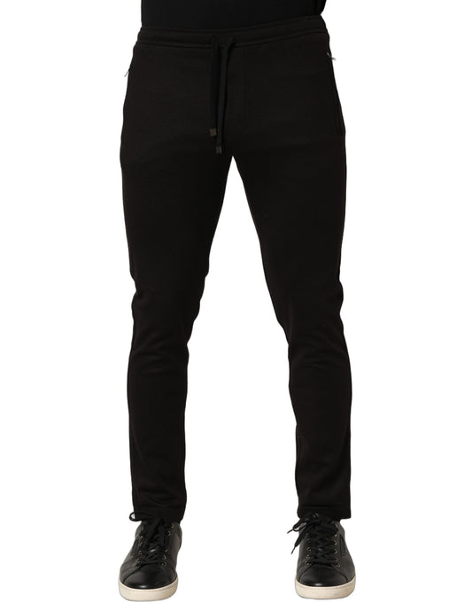 Dolce & Gabbana Black Wool Jogger Men Sweatpants Trouser Pants