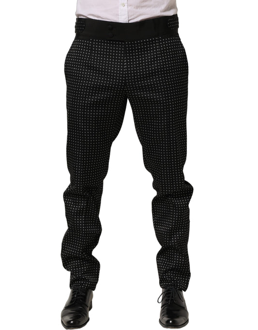 Dolce & Gabbana Black Polka Dot Cotton Dress Trouser Pants
