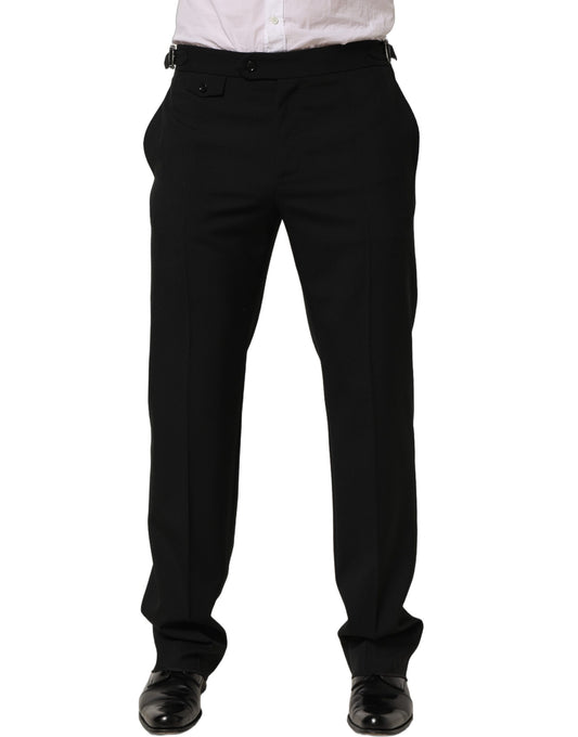 Dolce & Gabbana Black Tapered Leg Men Dress Trouser Pants