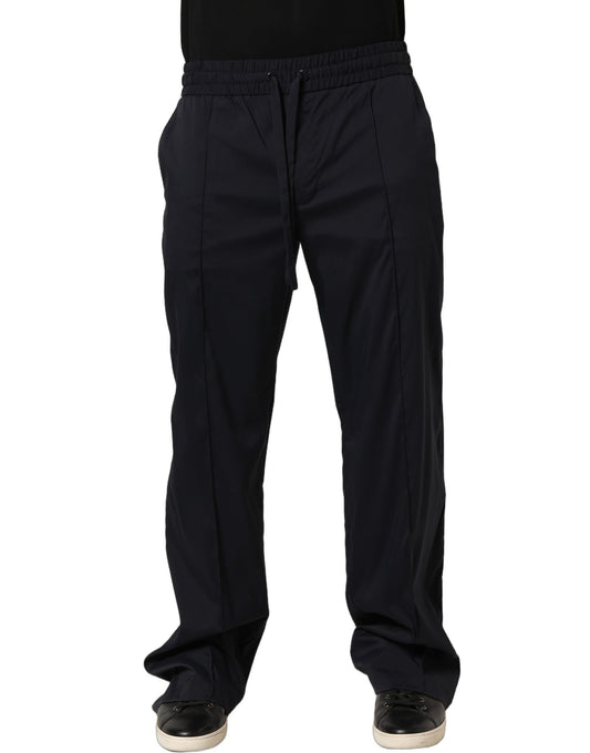 Dolce & Gabbana Black Nylon Straight Jogger Sweatpants Pants