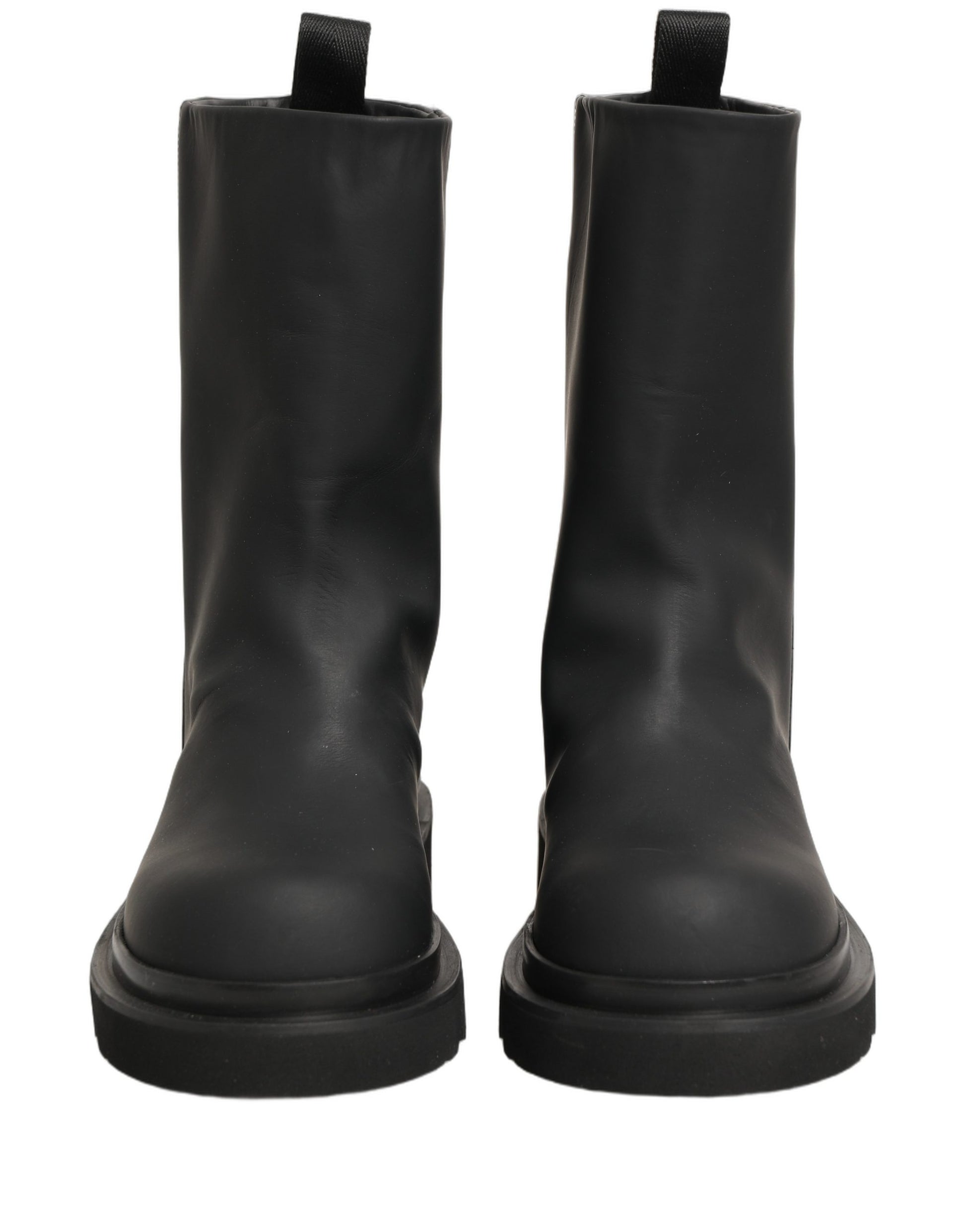 Dolce & Gabbana Black Leather Mid Calf Chunky Men Boots Shoes