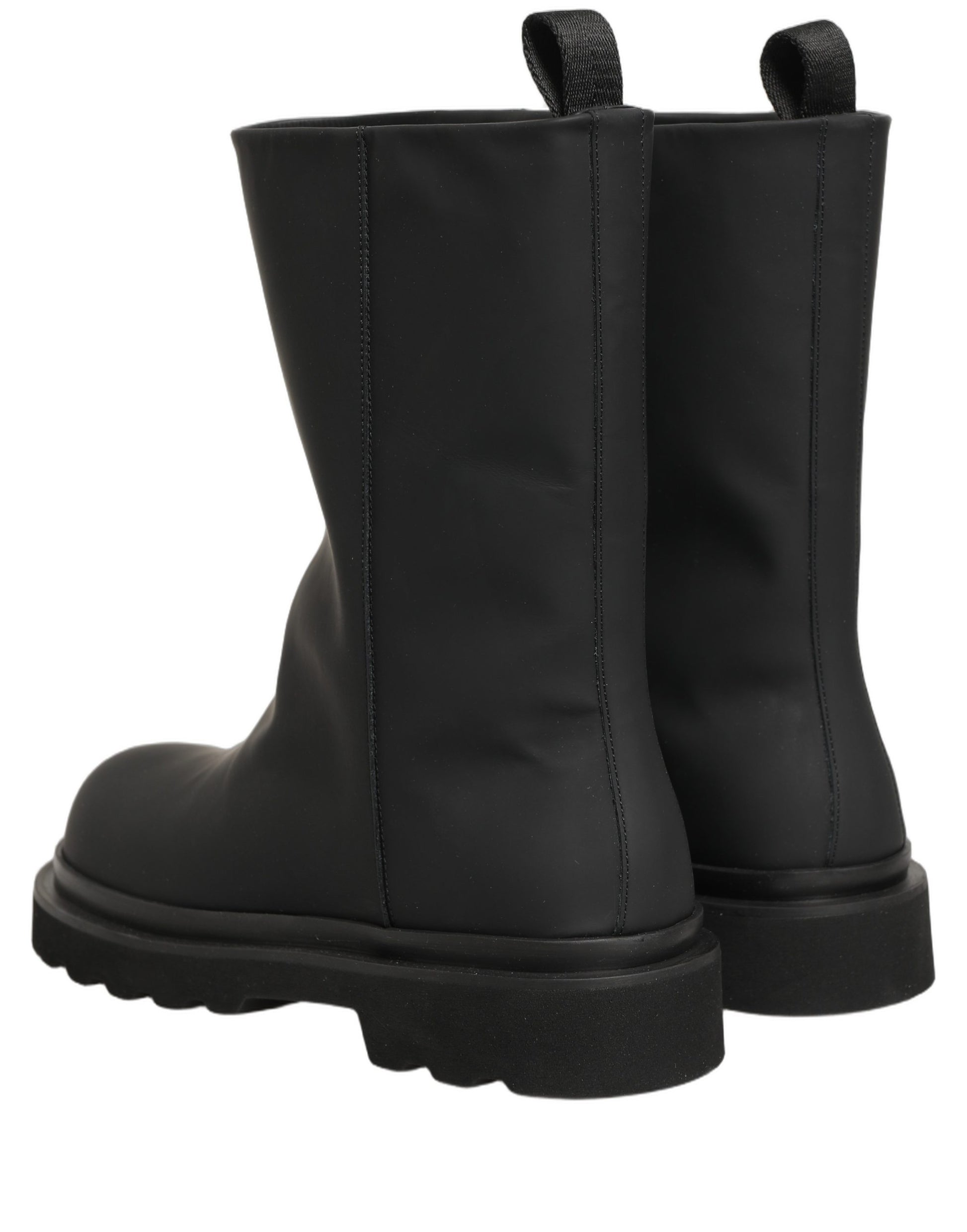 Dolce & Gabbana Black Leather Mid Calf Chunky Men Boots Shoes