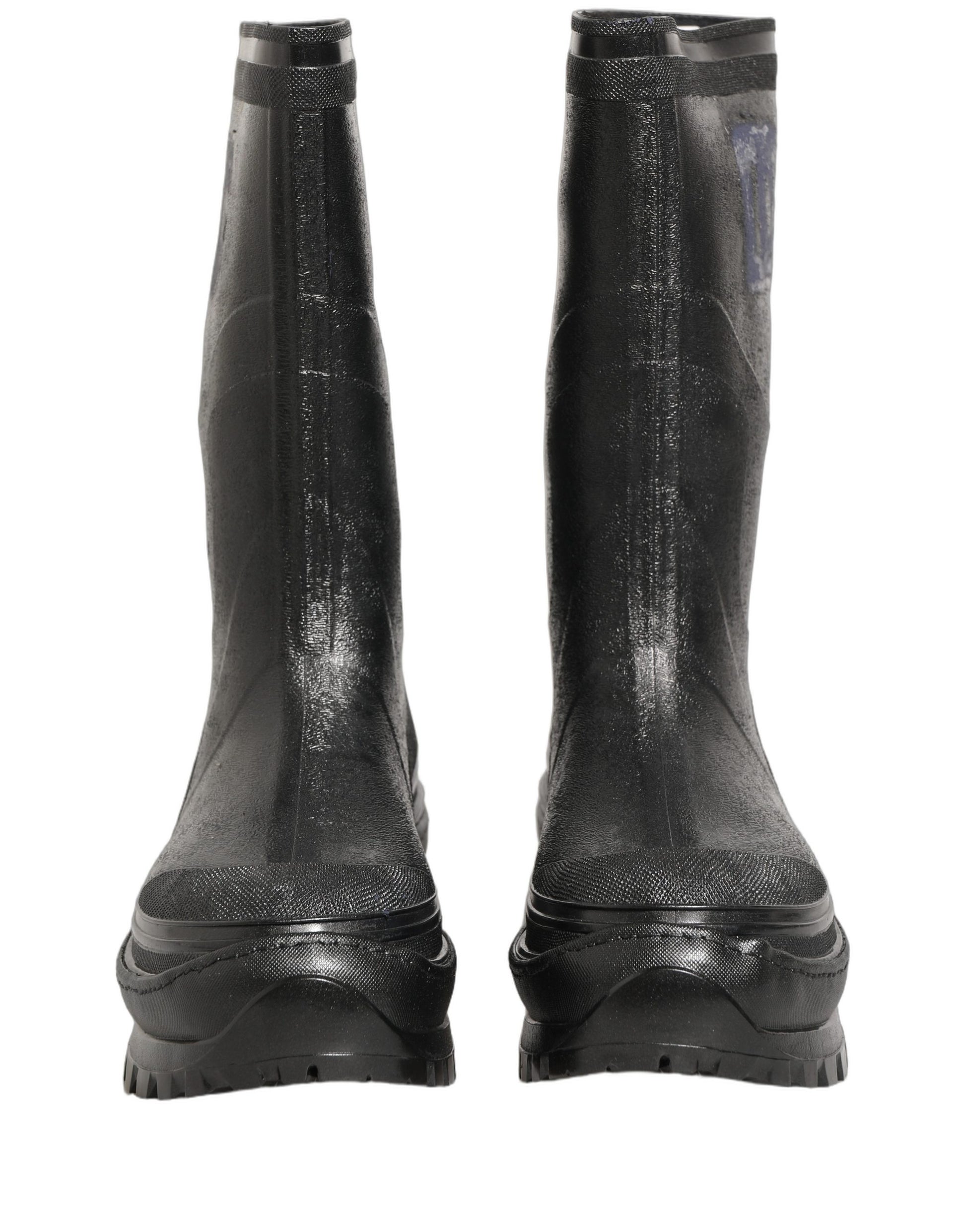 Dolce & Gabbana Black PVC Pull On Rain Boots Men Shoes