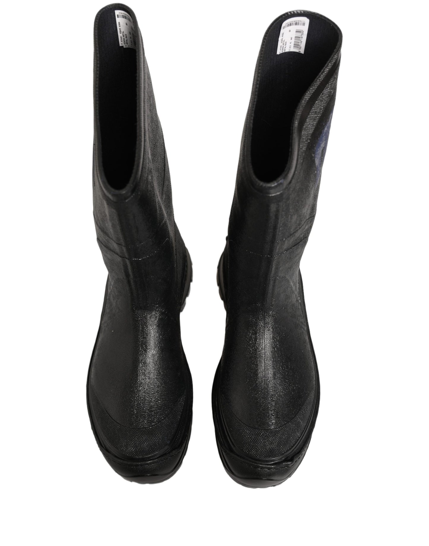 Dolce & Gabbana Black PVC Pull On Rain Boots Men Shoes