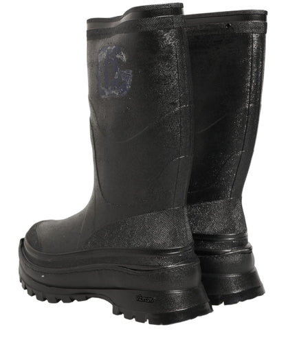 Dolce & Gabbana Black PVC Pull On Rain Boots Men Shoes