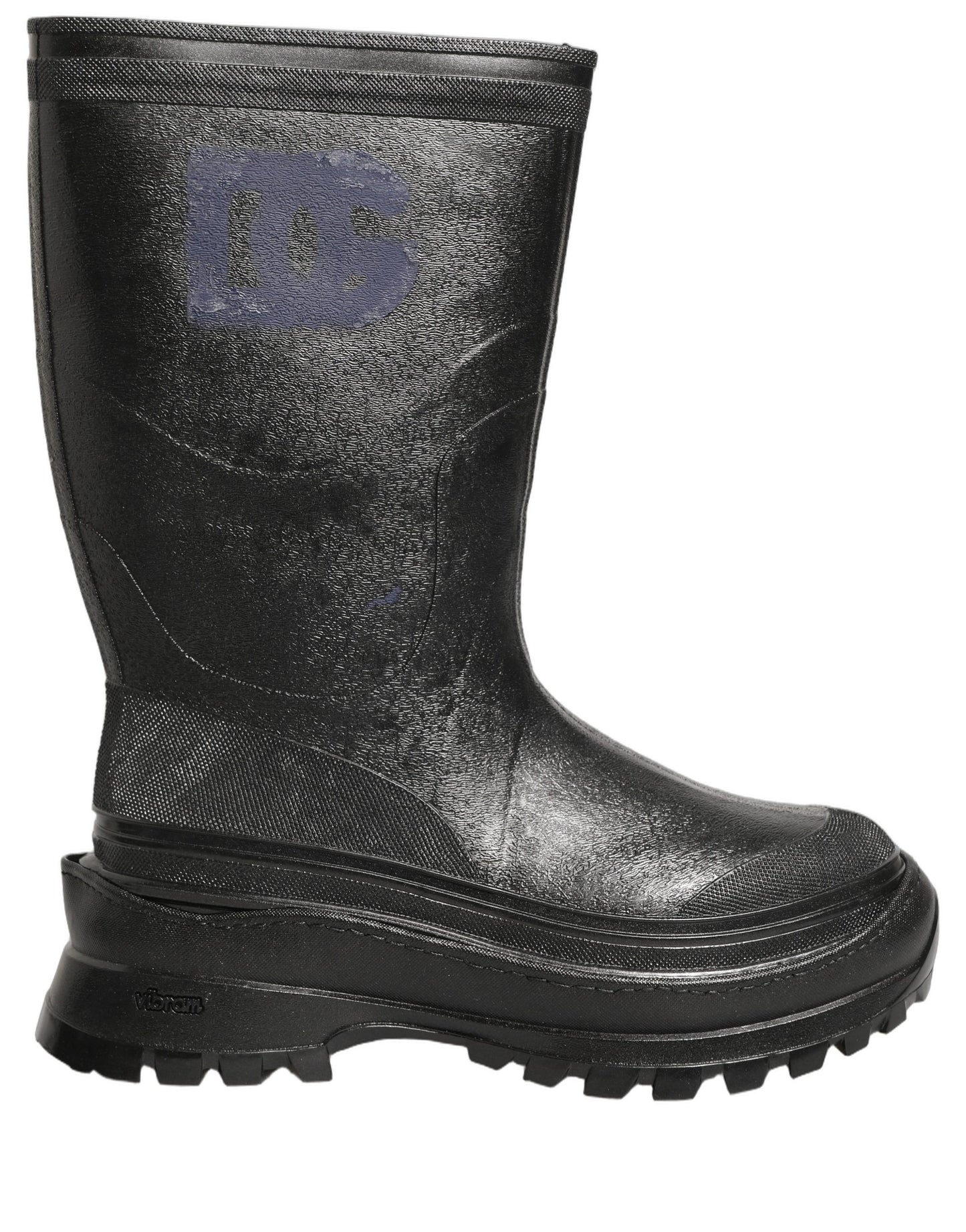 Dolce & Gabbana Black PVC Pull On Rain Boots Men Shoes