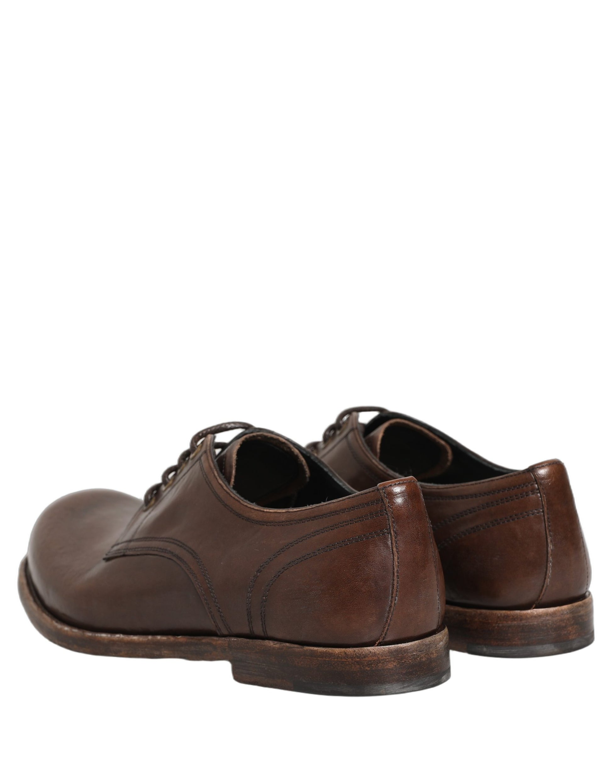 Dolce & Gabbana Brown Leather Derby Dress Men Formal Shoes