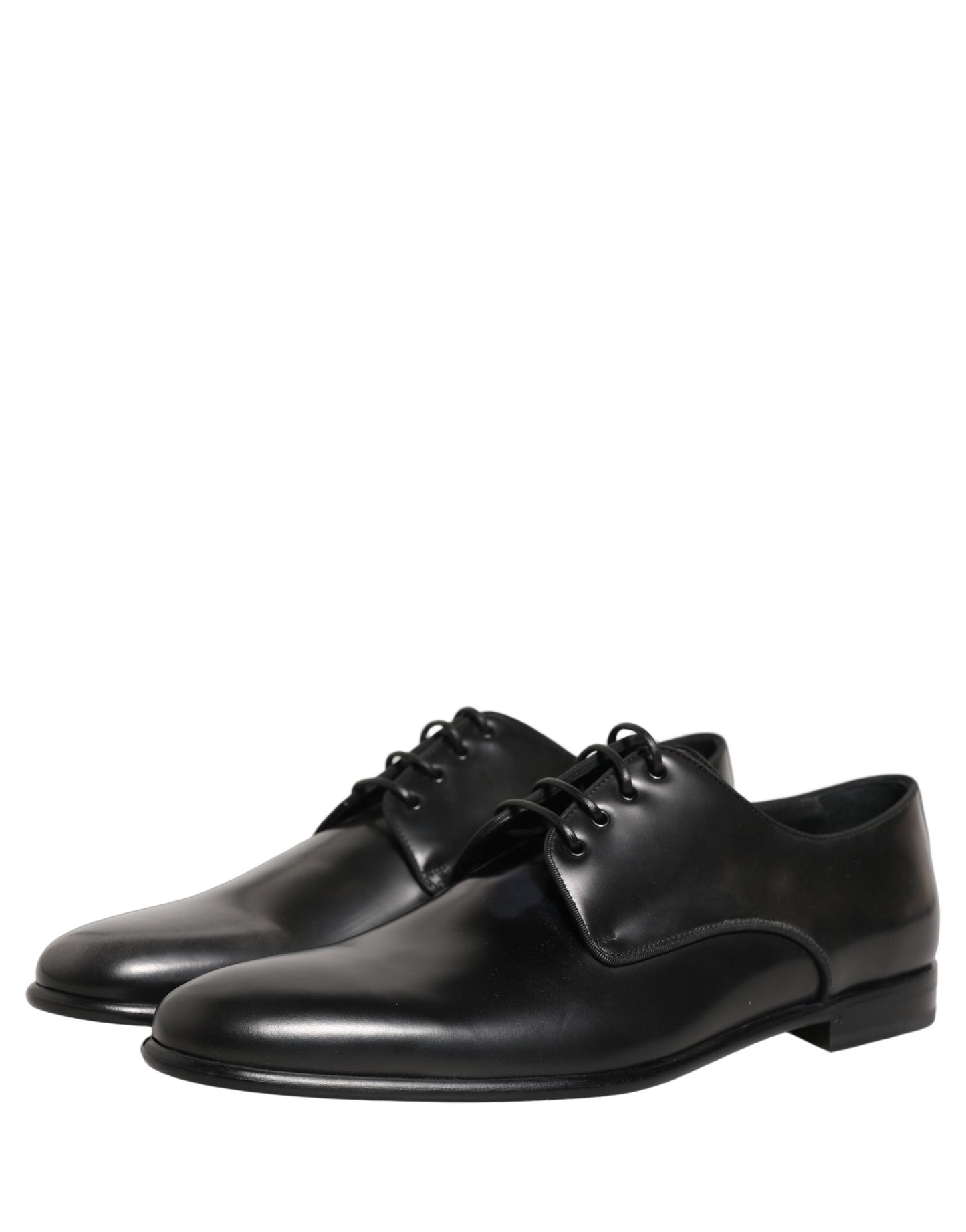 Dolce & Gabbana Black Leather Men Derby Dress Formal Shoes