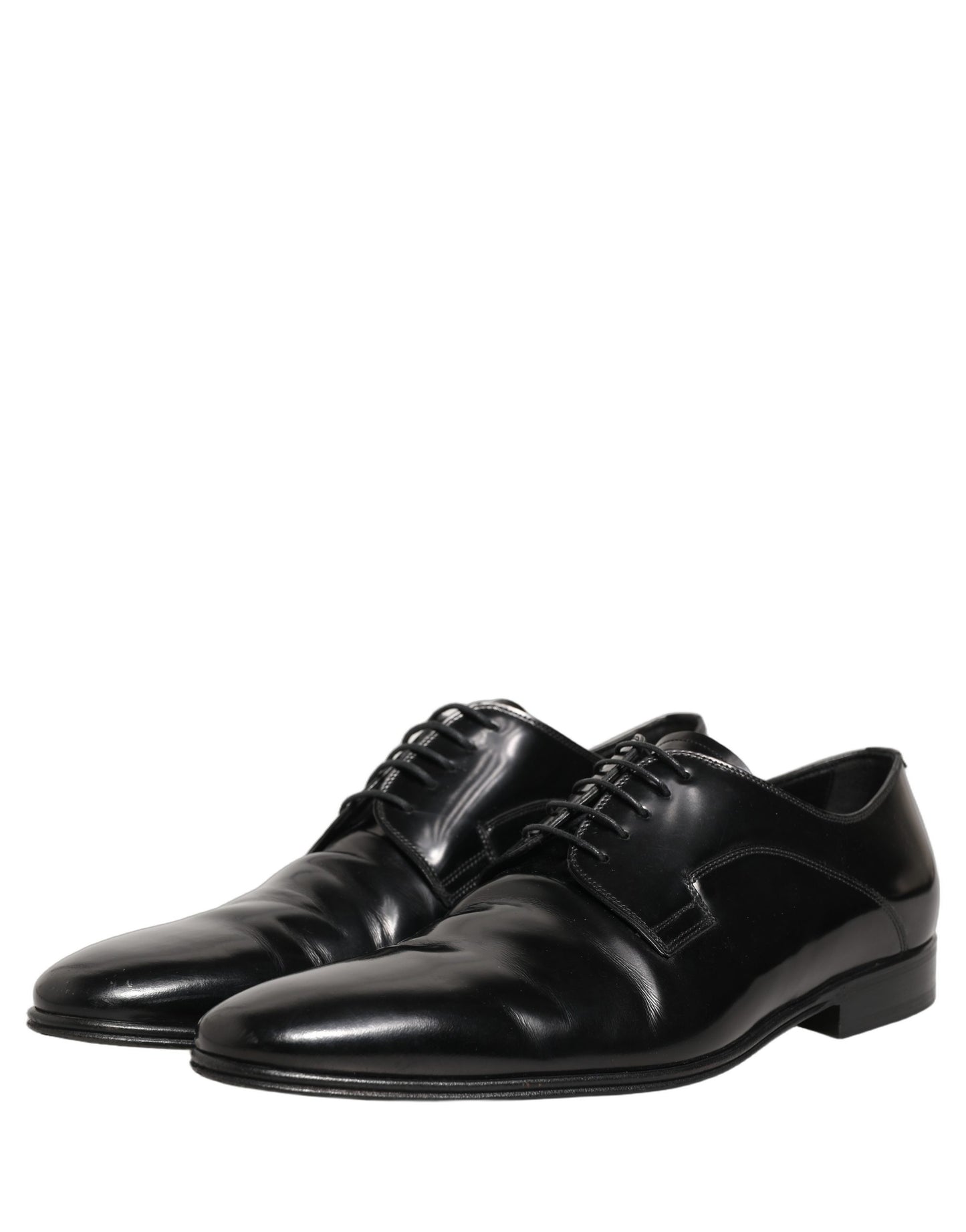 Dolce & Gabbana Black Leather Men Derby Dress Formal Shoes