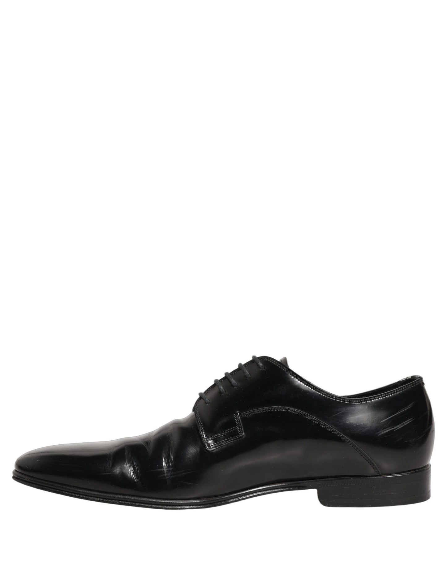 Dolce & Gabbana Black Leather Men Derby Dress Formal Shoes
