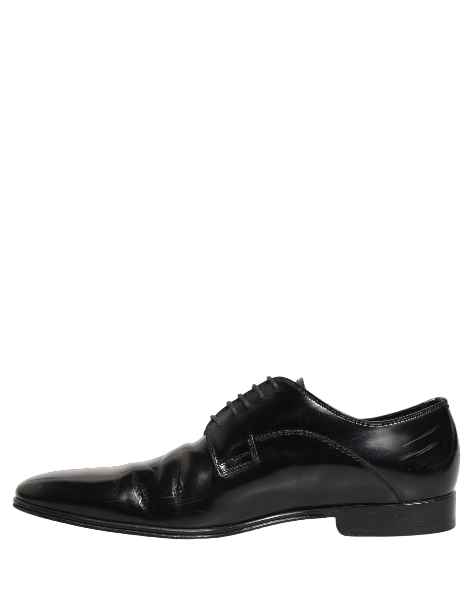Dolce & Gabbana Black Leather Men Derby Dress Formal Shoes