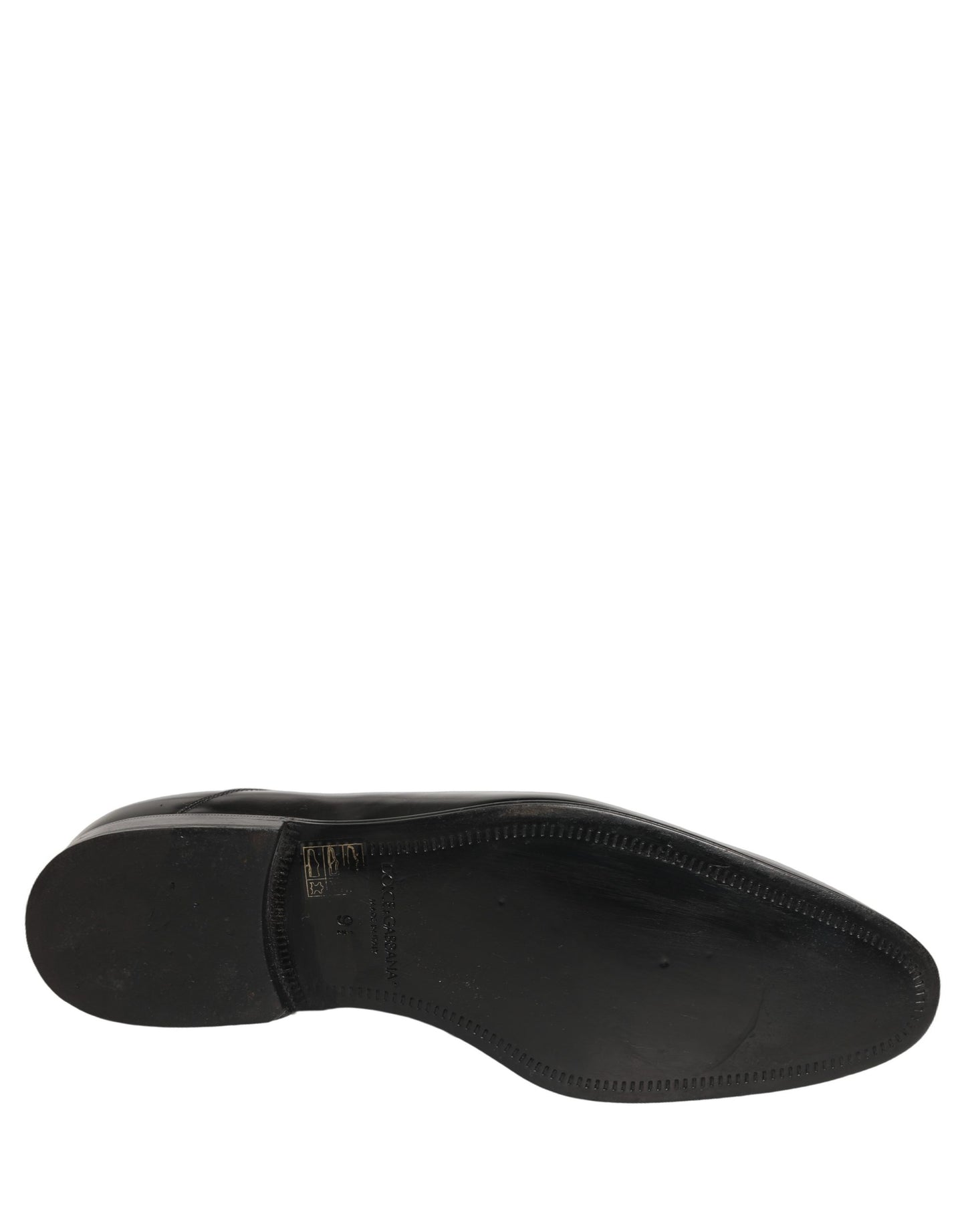 Dolce & Gabbana Black Leather Men Derby Dress Formal Shoes
