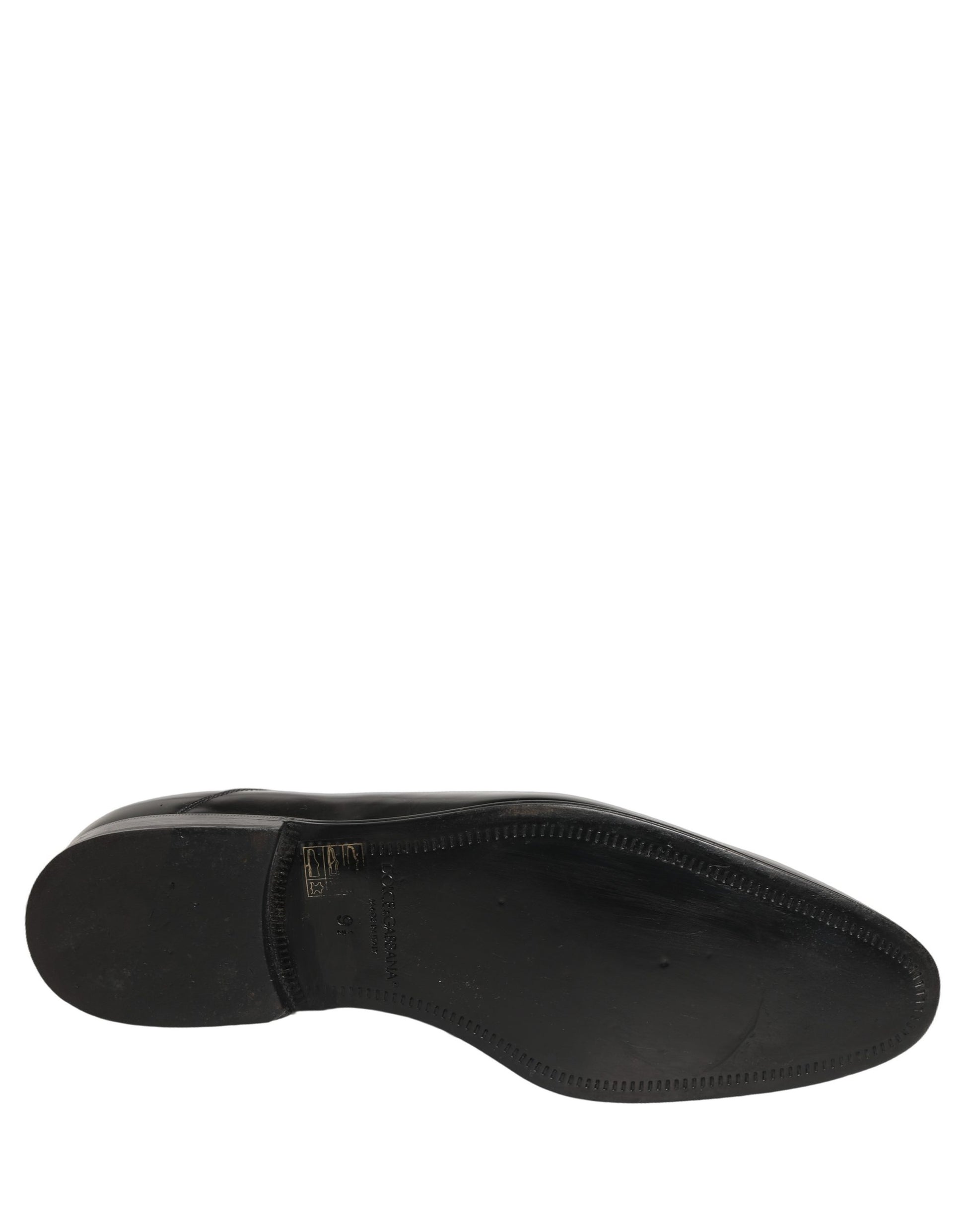 Dolce & Gabbana Black Leather Men Derby Dress Formal Shoes