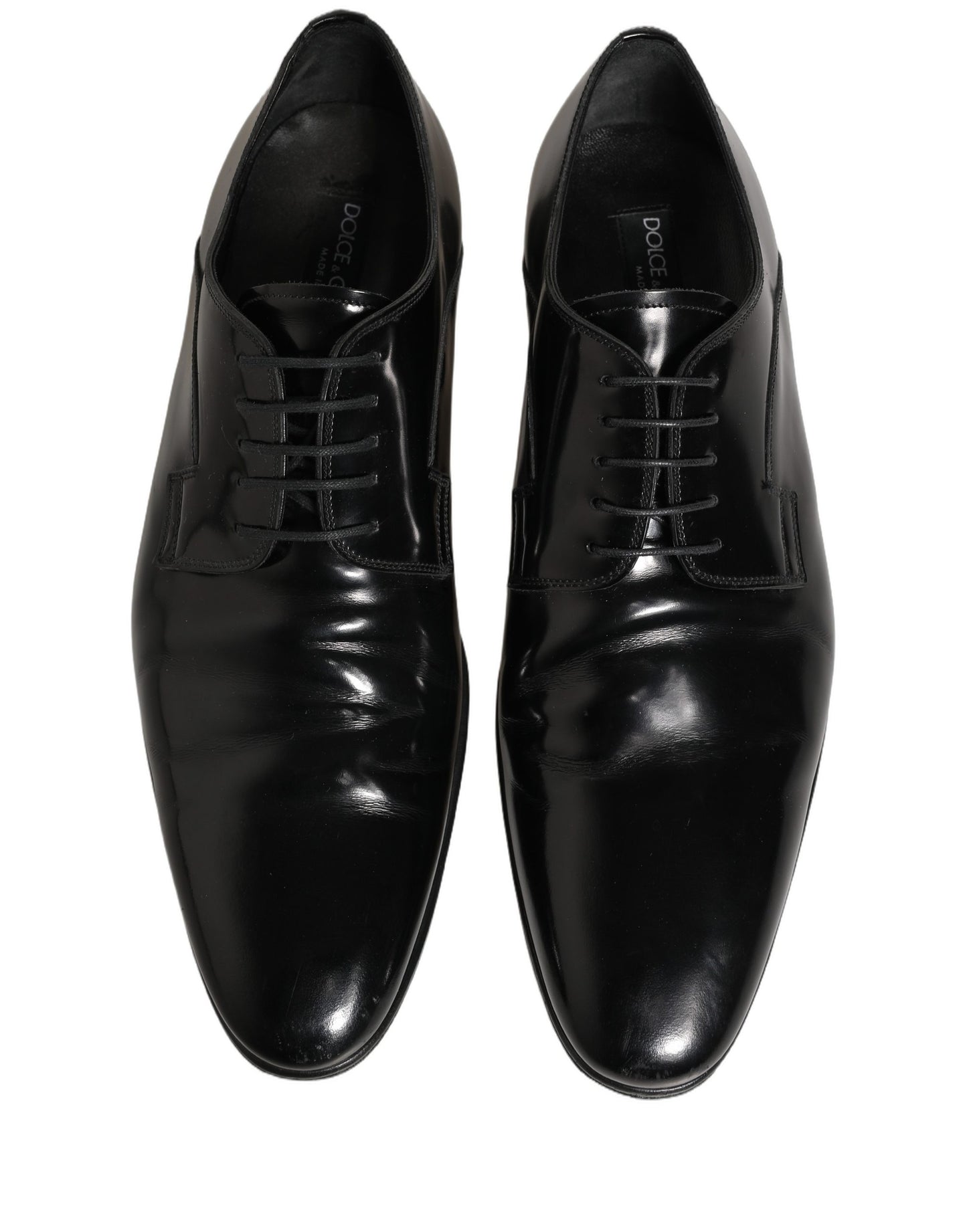 Dolce & Gabbana Black Leather Men Derby Dress Formal Shoes