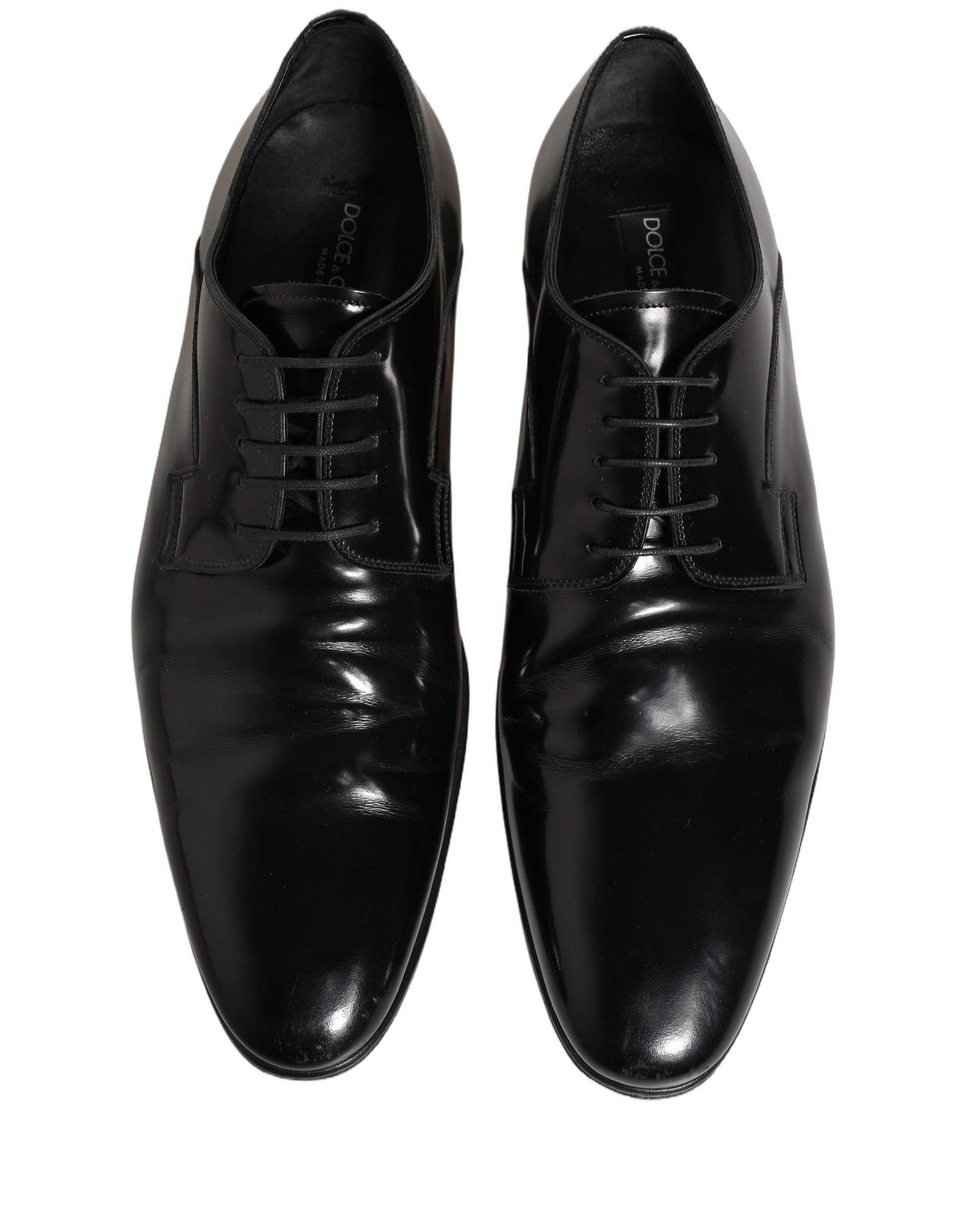 Dolce & Gabbana Black Leather Men Derby Dress Formal Shoes