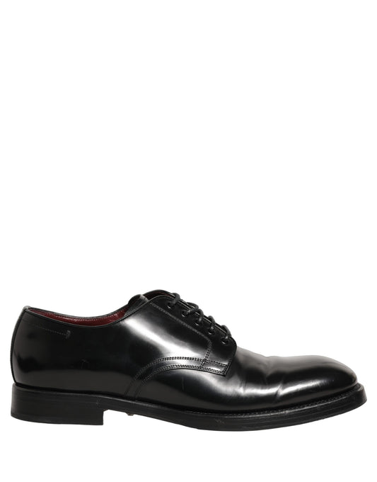 Dolce & Gabbana Black Leather Derby Dress Men Formal Shoes