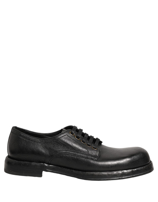 Dolce & Gabbana Black Leather Lace Up Derby Dress Men Shoes