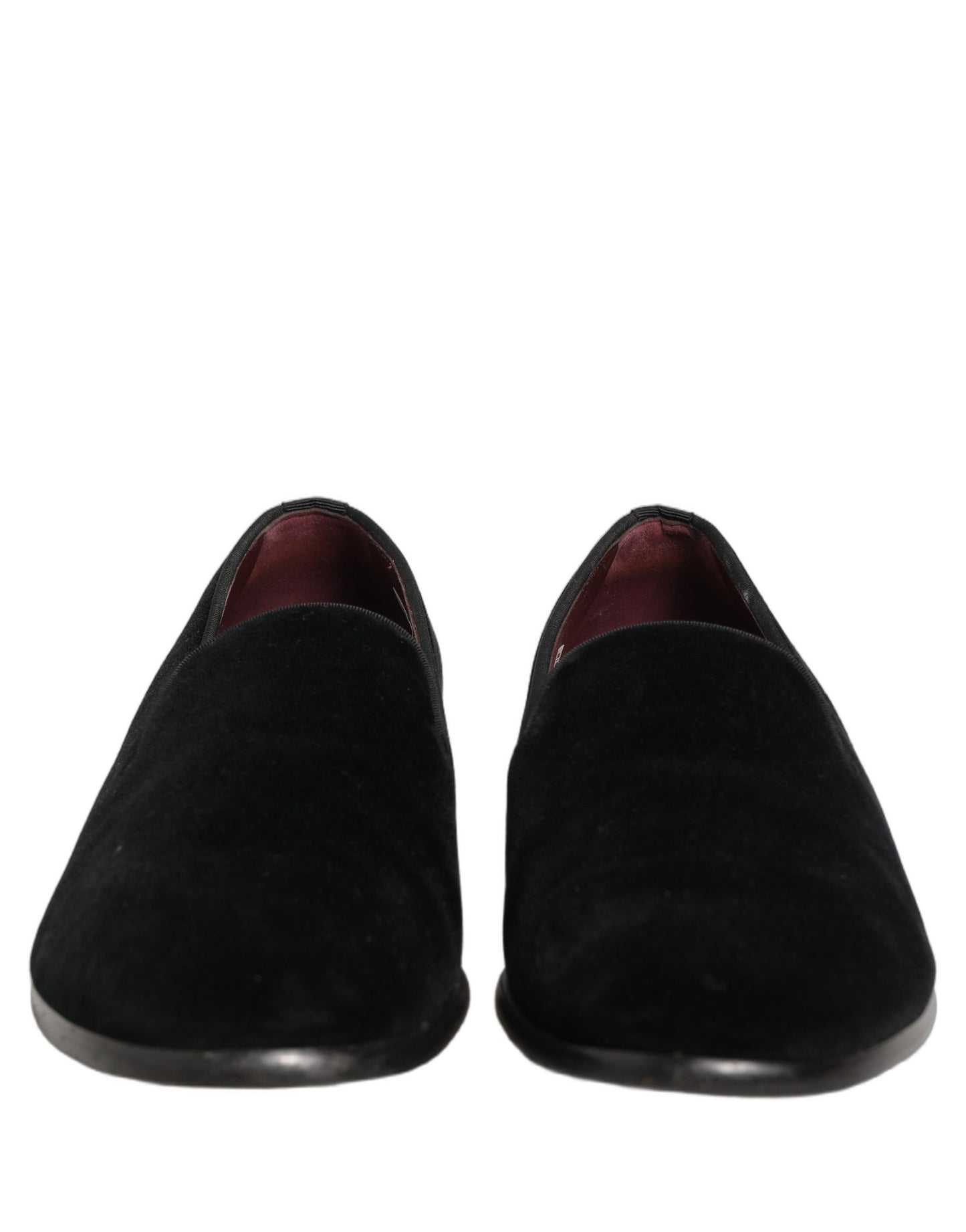 Dolce & Gabbana Black Velvet Cotton Loafers Formal Dress Shoes