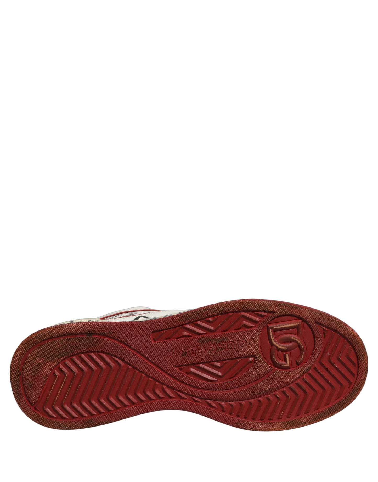 Dolce & Gabbana White Red New Roma Graffiti Sneakers Shoes