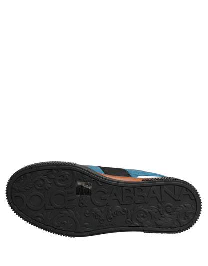 Dolce & Gabbana Multicolor Leather MIAMI Low Top Men Sneakers Shoes