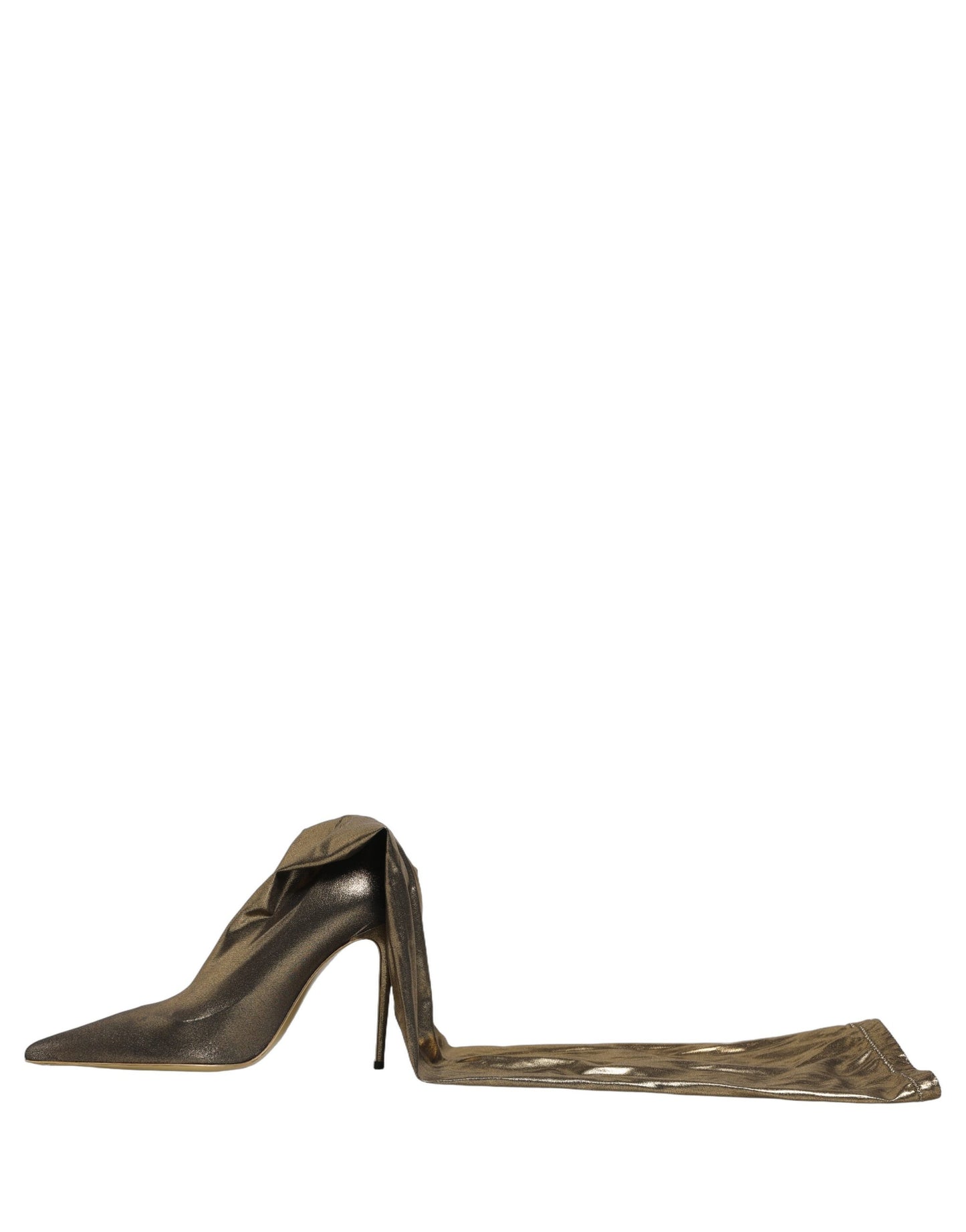 Dolce & Gabbana Gold Nylon Socks Knee High Boots Pumps Shoes