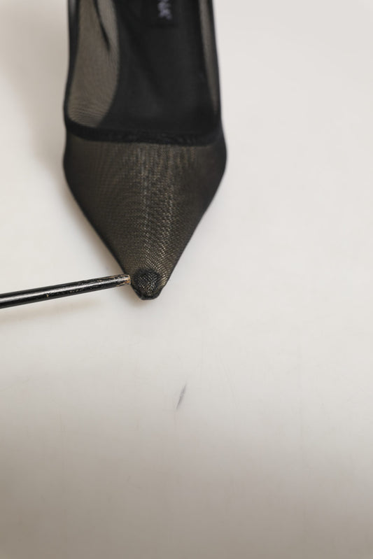 Dolce & Gabbana Black Mesh Stiletto High Heels Pumps Shoes