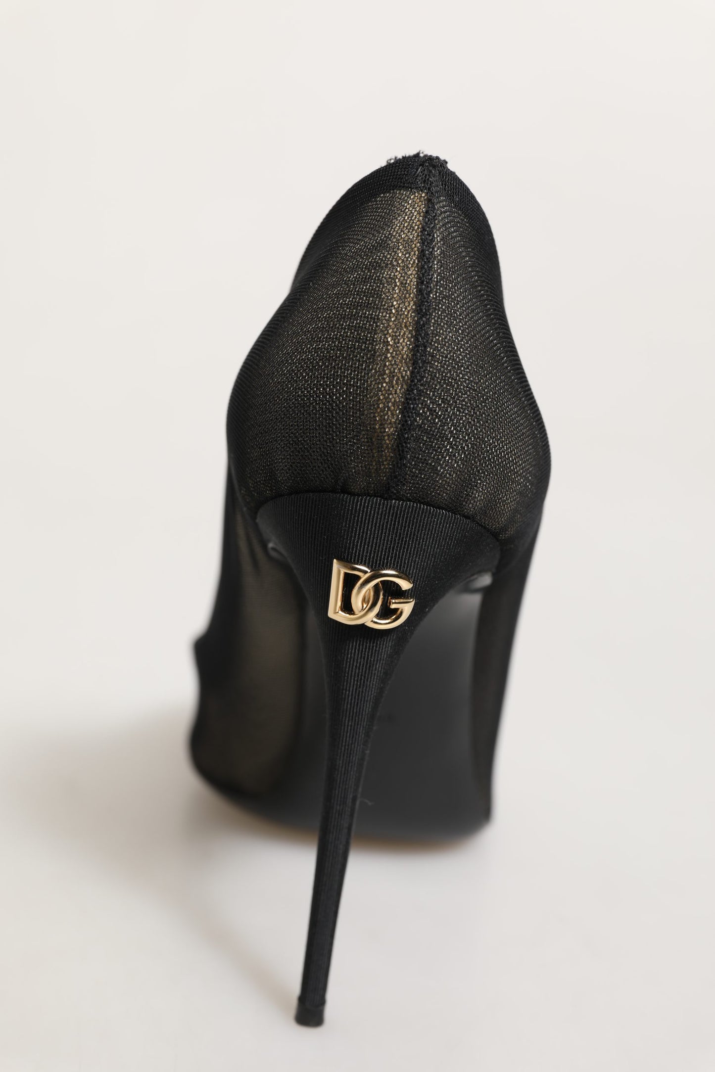 Dolce & Gabbana Black Mesh Stiletto High Heels Pumps Shoes