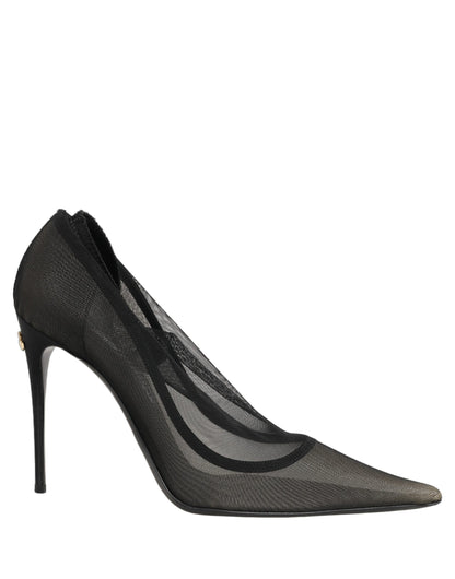 Dolce & Gabbana Black Mesh Stiletto High Heels Pumps Shoes